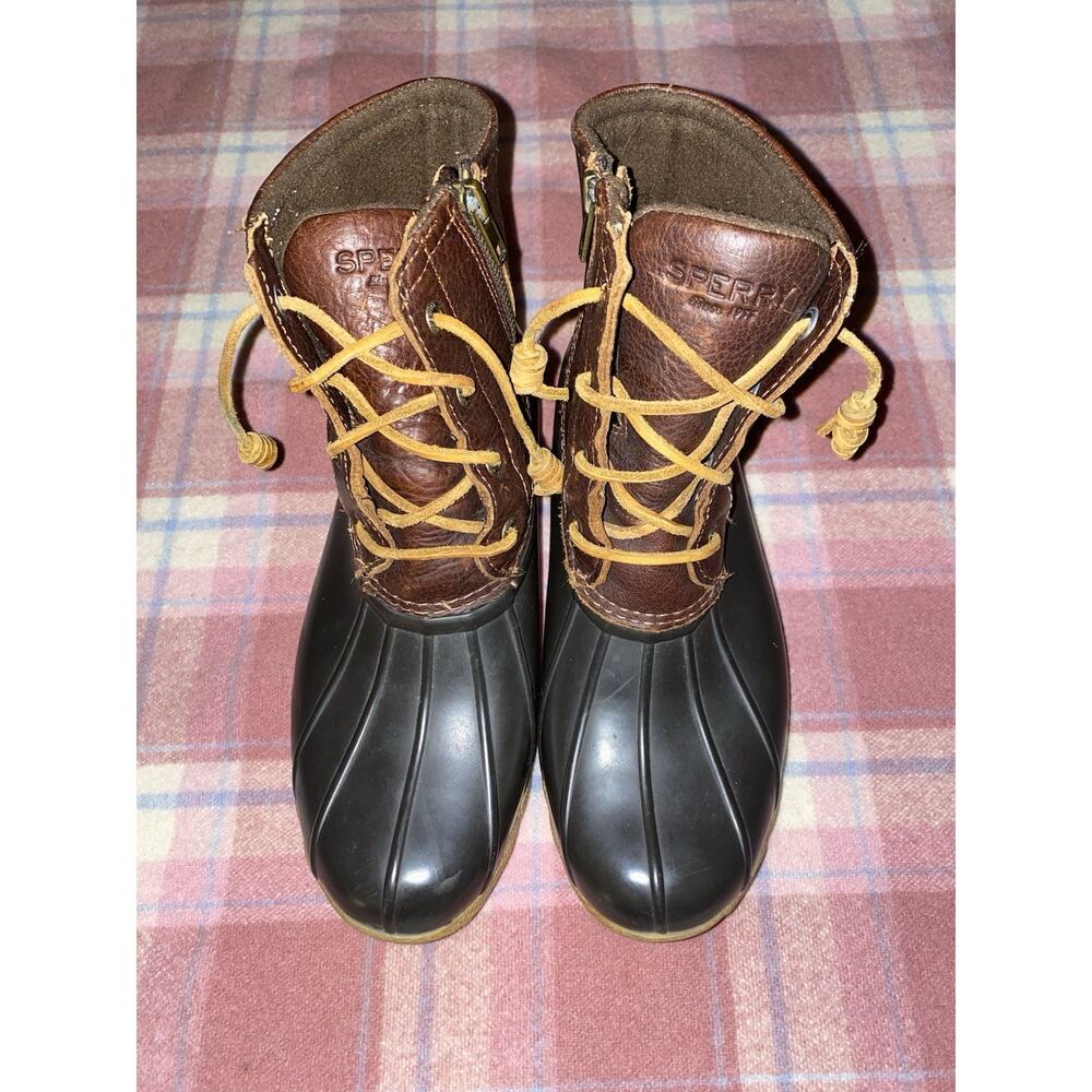 Sperry Saltwater Duck Lug Boot Women's‎ 8 Brown Waterproof